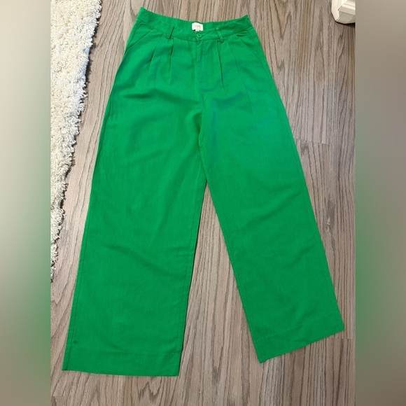 Cami NYC Vibrant Green Wide-Leg Pants - Picture 2 of 12